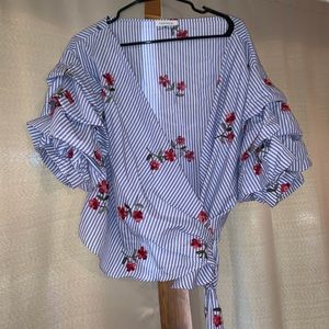 Floral wrap top